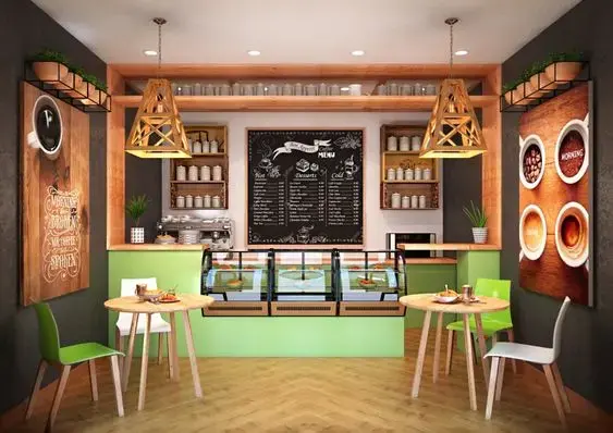 Витрина в кафе в темных тонах vitrina-v-kafe