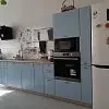 Нежно-голубой кухонный гарнитур - фото 1