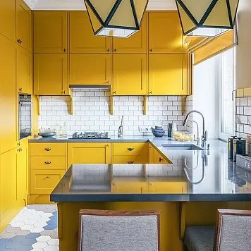 Анонс Желтый кухонный гарнитур&nbsp;134 kukhnya-134