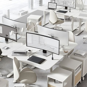 Белая мебель в офис