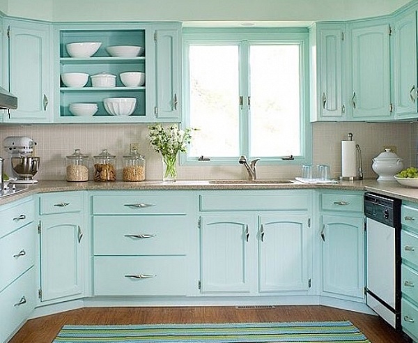 Кухня голубого цвета 026